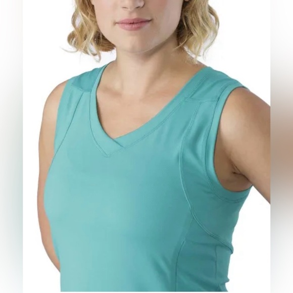Arc’teryx Soltera Dress – Turquoise Size Small – Sleeveless V-Neck Midi Dress - Picture 4 of 12